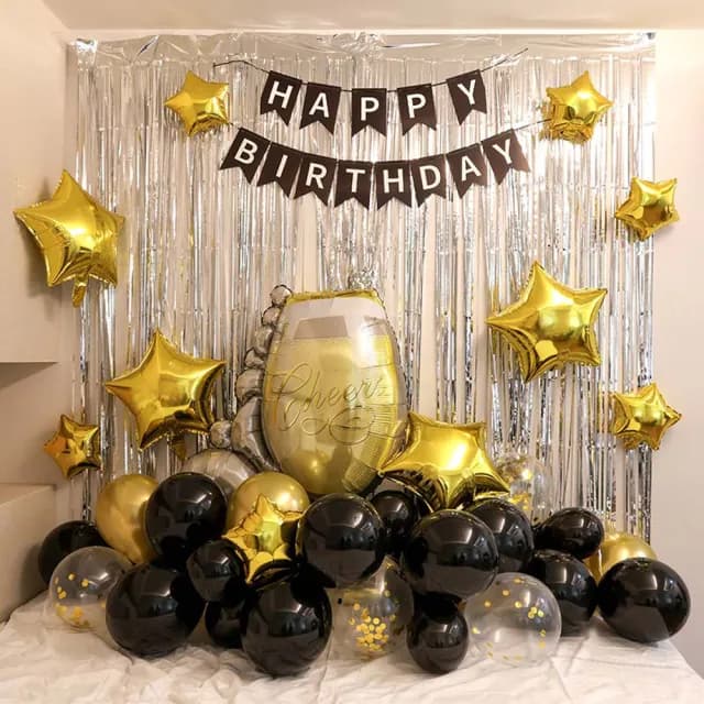 【珠友】生日氣球混搭組合包(生日派對佈置/粉色主題慶生佈置/歡樂場景裝飾/汽球組合包)