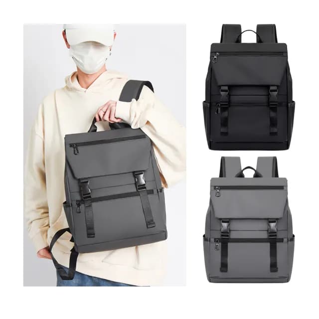 【SUNORO】父親節禮物 日式大容量雙肩後背包 PU皮革筆電包 旅行出差後背包 學生書包 側背包 行李箱掛包