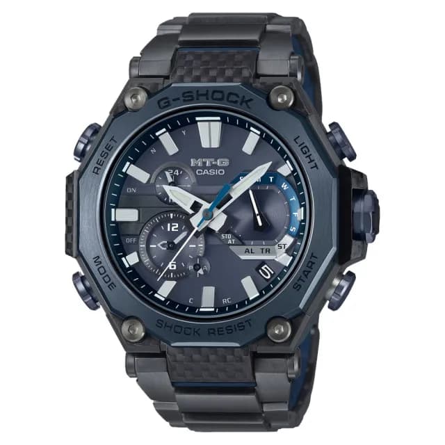 【CASIO 卡西歐】MT-G 雙層碳核心 藍芽 多功能運動腕錶 七夕 情人節 禮物 送禮 推薦(MTG-B2000YBD-2A)