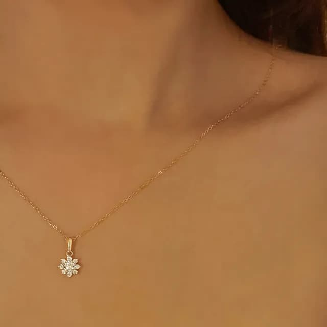 【CReAM】Heloise小花朵亮鑽式鍍金色銀色女項鍊(生日 禮物 送禮 禮盒)