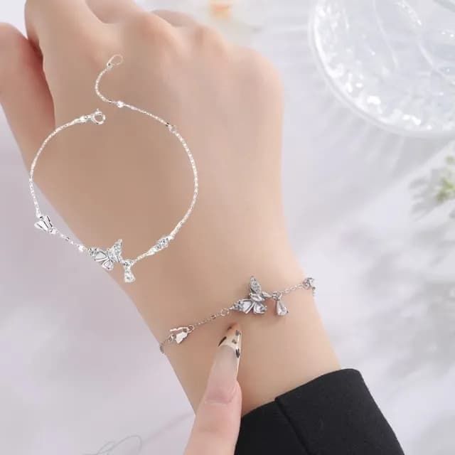 【美件事】S999足銀蝴蝶貝母手鍊(手串 手鏈 飾品 手環 閨密 首飾 七夕 情人節 生日 交換禮物)