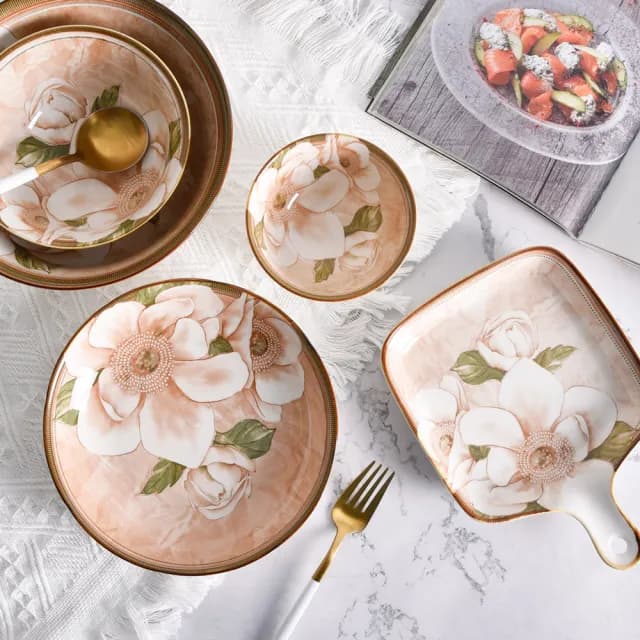 【Homely Zakka】北歐新古典輕奢風陶瓷餐盤碗餐具_6件組(湯盤 餐具 餐碗 盤子 器皿)