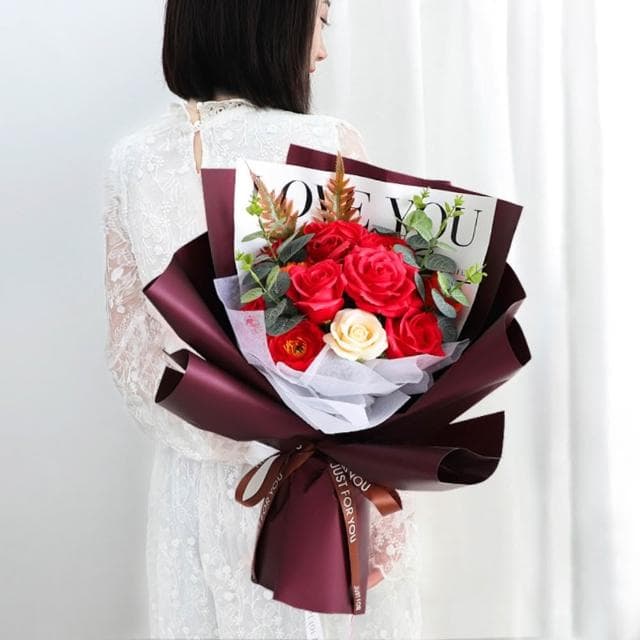 【大束小清新】不凋花 仿真玫瑰花束 香皂花束 永生花(情人節 生日禮物 送女孩 畢業花束 交換禮物 教師節)