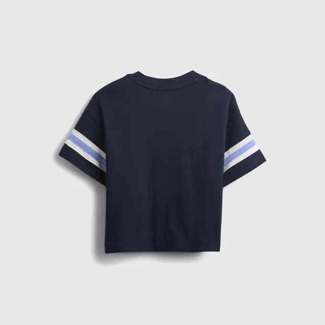 【GAP】男幼童裝 Gap x Marvel漫威聯名 純棉印花圓領短袖T恤-海軍藍(779230)