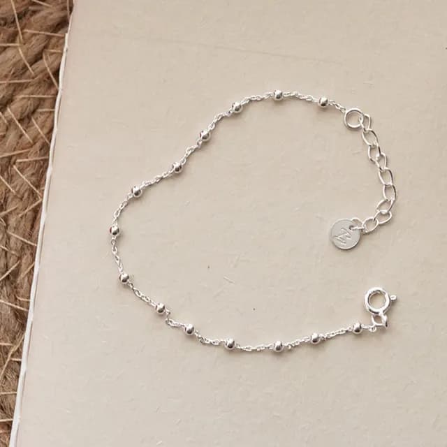 【BLUMA】雙11 親子手鍊 大人小孩手鍊 心情點滴圓珠純銀手鍊(925純銀女生手鏈 圓珠鍊 兒童禮物