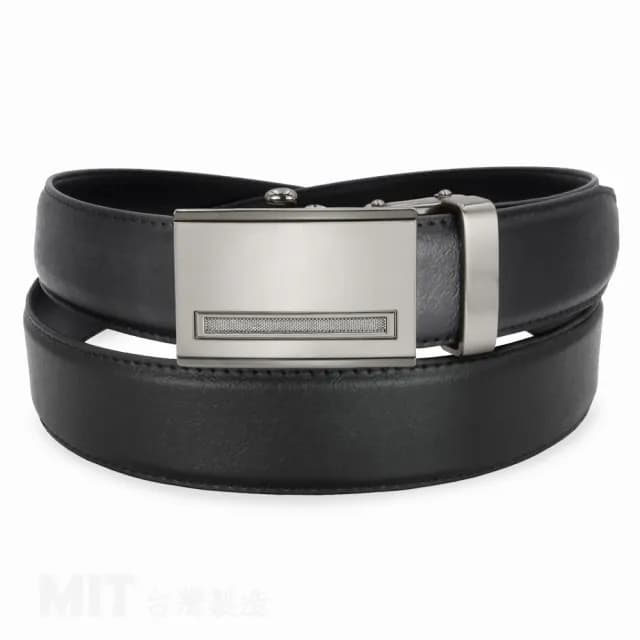 【CH-BELT 銓丞皮帶】父親節禮物 男士自動扣皮帶 免打孔 男紳士皮帶腰帶(黑)