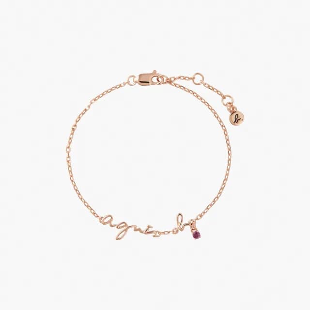 【agnes b.】bijoux  草寫logo天然寶石手鍊(多款/女)