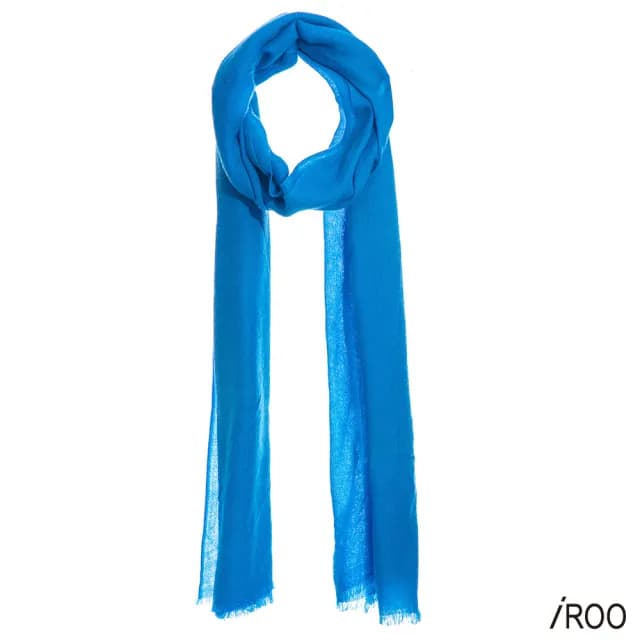 【iROO】100%絲光羊毛素色圍巾