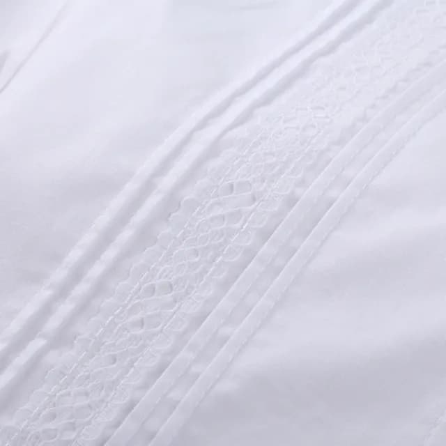 【橘魔法】蕾絲線條純白薄長袖襯衫(大童 花童 表演服裝 攝影 長袖上衣 童裝 兒童 女童)