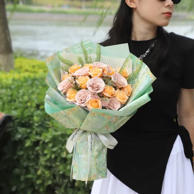 【大花束】向日葵玫瑰香皂花 玫瑰花束 向日葵 太陽花(畢業花束 情人節 生日禮物 送女孩  交換禮物 教師節)