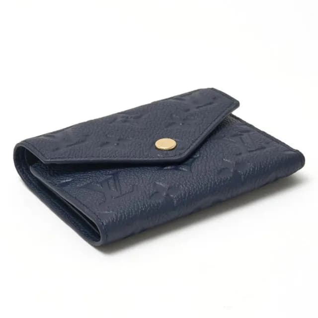 【Louis Vuitton 路易威登】M83590經典Monogram壓花Victorine系列三折錢包短夾(海軍藍)
