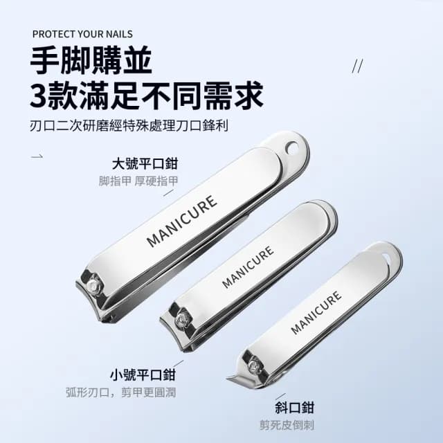 【Homeco】不銹鋼指甲剪套裝 指甲刀套裝 美甲工具 指甲鉗套裝 12件套(死皮銼/眉毛夾/挖耳勺)