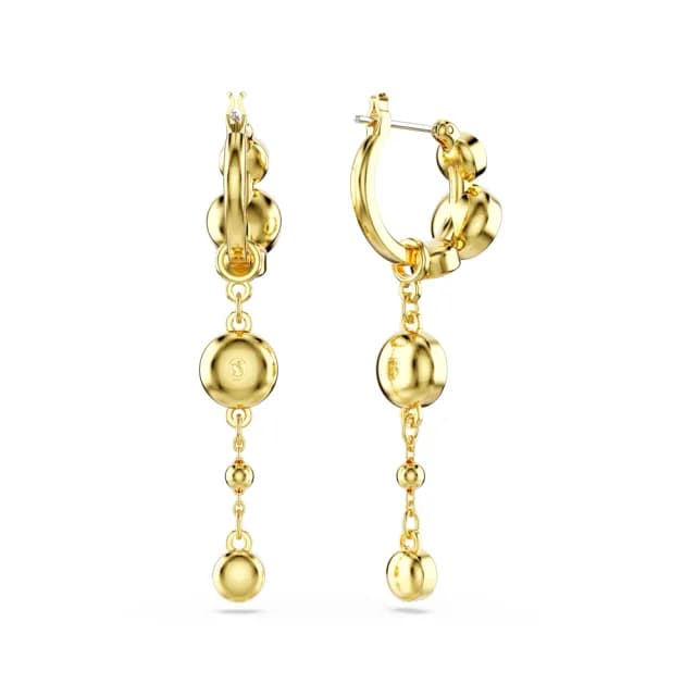 【SWAROVSKI 施華洛世奇】Imber 水滴形耳環 圓形切割 白色 多種金屬潤飾