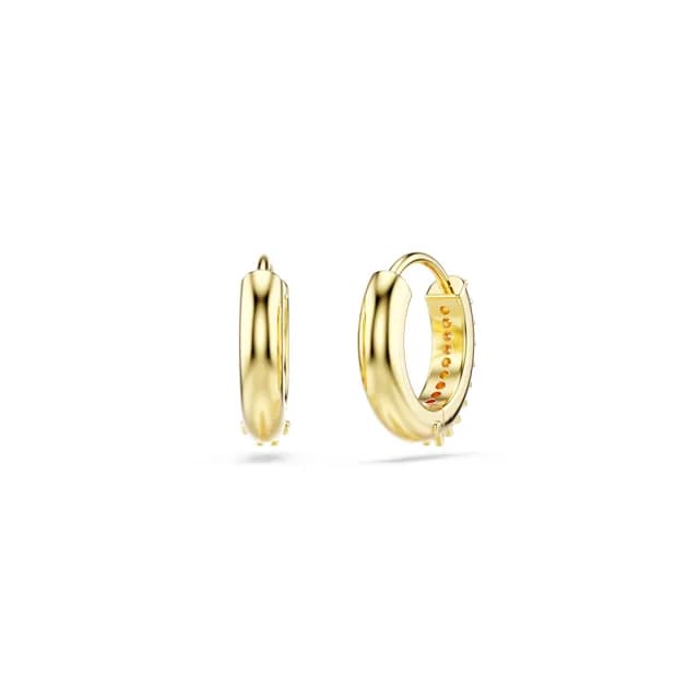 【SWAROVSKI 施華洛世奇】Matrix 大圈耳環 圓形切割 白色 鍍金色