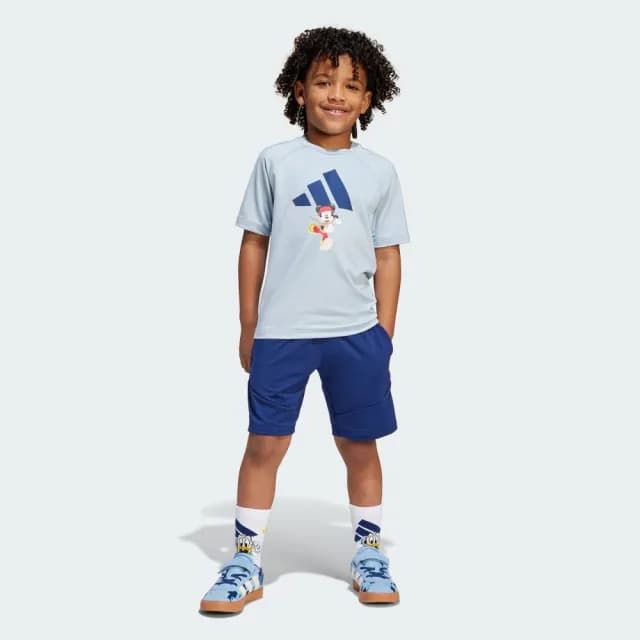 【adidas 愛迪達】DISNEY 米奇 運動套裝 涼感 童裝 JF3621