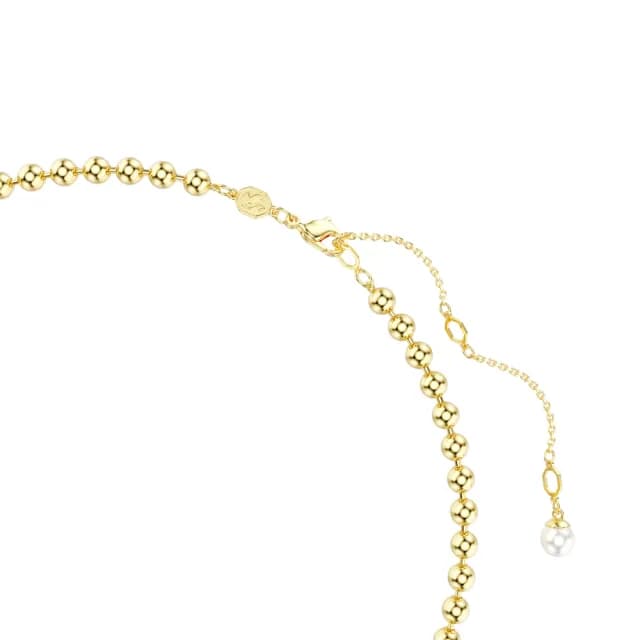 【SWAROVSKI 施華洛世奇】Imber 項鏈 水晶珍珠 心形切割 心形 粉紅色 鍍金色(情人節禮物)