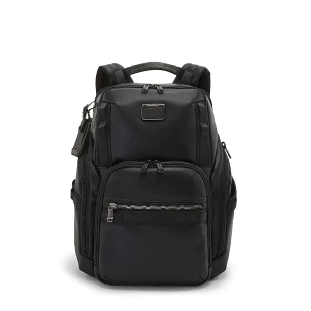 【TUMI】Alpha Bravo Search 皮革商務後背包 - 黑色(TUMI 官方旗艦店)