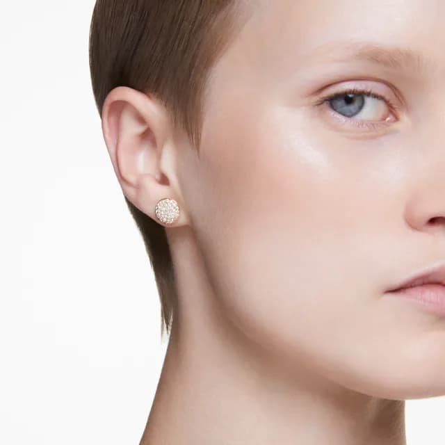 【SWAROVSKI 施華洛世奇】Sublima 耳釘 白色 鍍金色(情人節禮物)