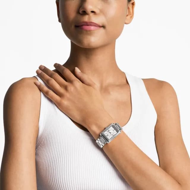 【Michael Kors】Essex 流金復古方型女錶 金色不鏽鋼錶帶 26 MM(多色可選)