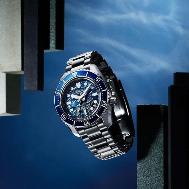 【SEIKO 精工】Prospex SPB509J1 60週年 三日鍊 藍色波浪 GMT潛水機械錶 畢業禮物(SPB509J1/6R54-00N0B)