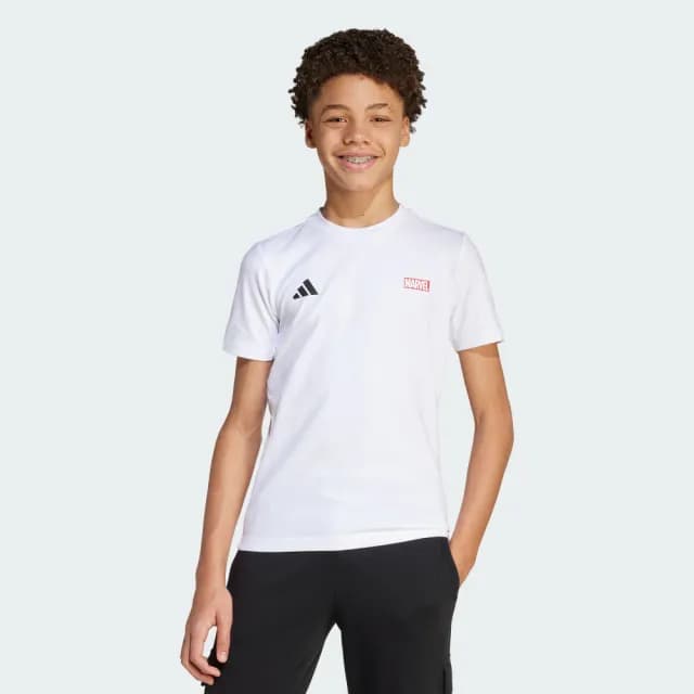 【adidas 愛迪達】MARVEL 蜘蛛人 短袖上衣 T恤 童裝 JM0819