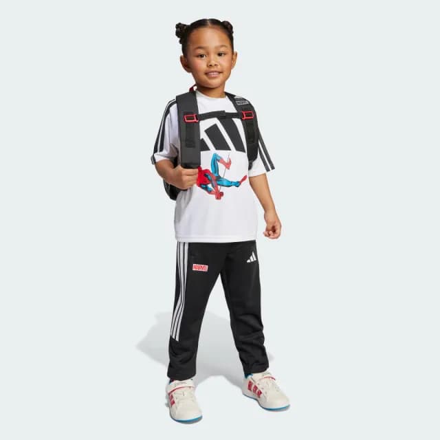 【adidas 愛迪達】MARVEL 蜘蛛人 短袖上衣 T恤 涼感 童裝 JM0806