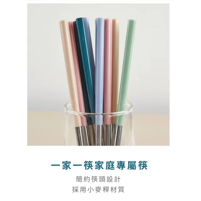 【雙雙色色】莫藍迪色不鏽鋼筷子5雙裝(食品級 耐高溫 防滑筷 料理筷 環保餐具 防燙筷 公筷 家庭)