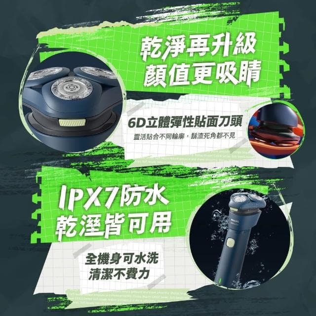 【Philips 飛利浦】潮流系列 三刀頭電鬍刀/電動刮鬍刀(S2881/02)
