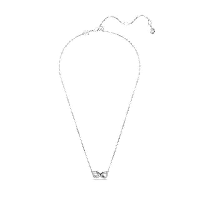 【SWAROVSKI 官方直營】Hyperbola 鏈墜 密鑲 Infinity 白色 鍍白金色