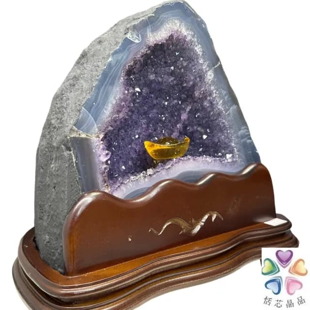 【恬芯晶品】8.75kg精選巴西金型紫水晶洞新居財位擺設OK34(紫鈦晶晶洞開運招財招貴人開業財位新春禮物)