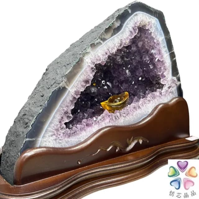 【恬芯晶品】11.85kg精選巴西金型紫水晶洞新居財位擺設OK38(紫鈦晶晶洞開運招財招貴人開業財位新春禮物)