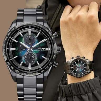 【CITIZEN 星辰】100週年限量宇宙幻彩 鈦金屬光動能電波手錶 男錶-40mm 520禮物 送禮 手錶(AT8286-65E)