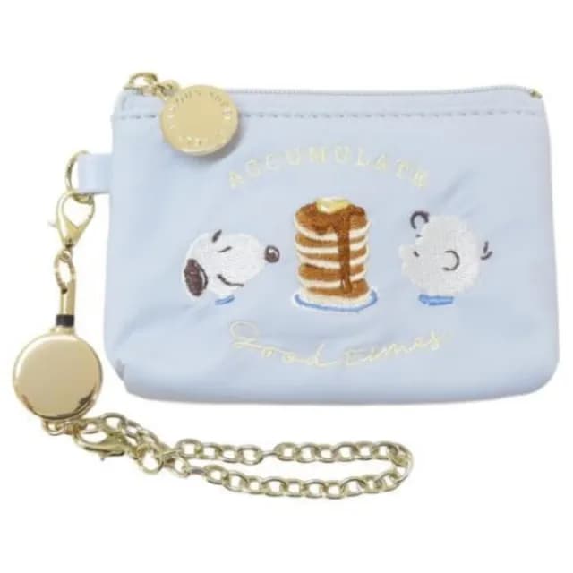 【小禮堂】Snoopy 史努比 皮質伸縮票卡零錢包 下午茶(平輸品)