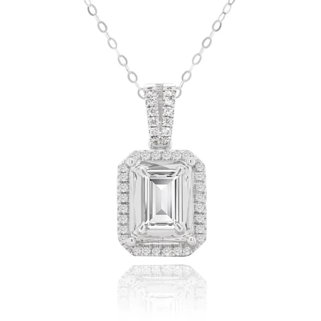 【AURORA 歐羅拉】GIA 50分 祖母綠車工鑽石  D color  SI2  天然鑽石 鑽墜 項鍊 回憶