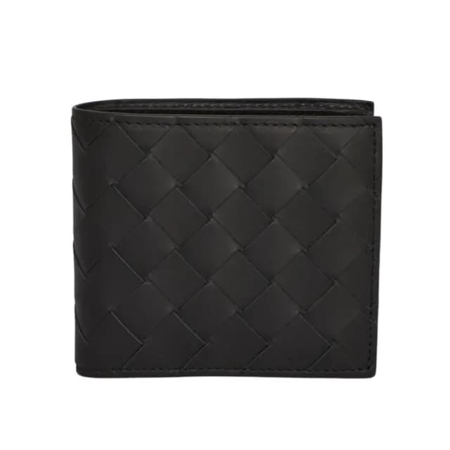 【BOTTEGA VENETA 寶緹嘉】BV Intrecciato Bifold 牛皮 經典編織 短夾 卡夾 皮夾 黑色 743211