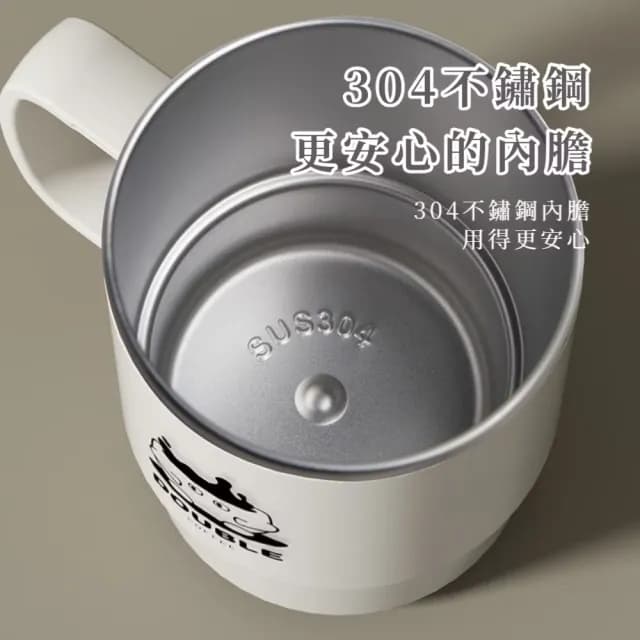 【簡單泡】日式元氣304不鏽鋼泡茶馬克杯(附攪拌杓 茶倉分離 辦公室 咖啡杯 保溫水杯 交換禮物 茶漏 550ml)