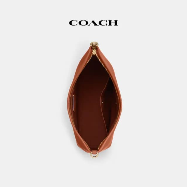 【COACH】蔻馳官方直營 LAUREL大號單肩手袋-IM/棕黃色(CBG98)