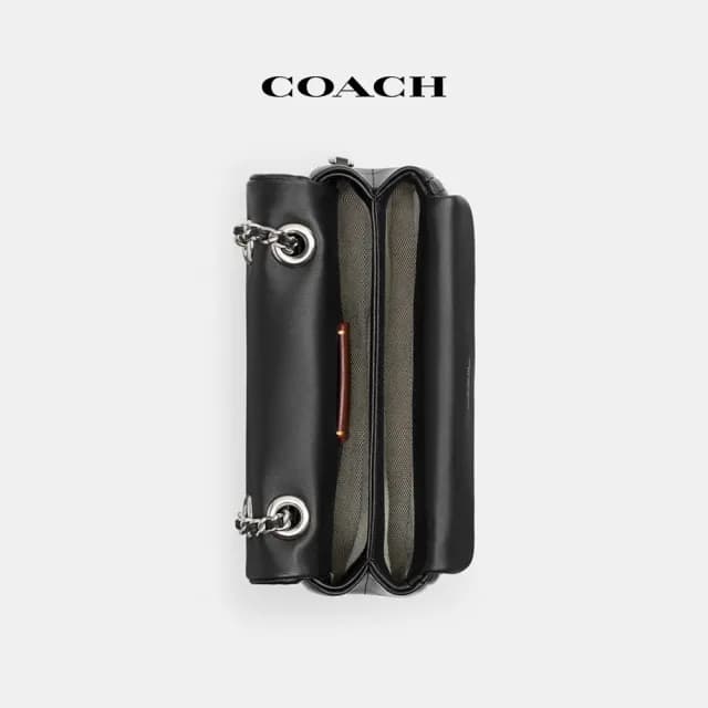 【COACH】蔻馳官方直營 TABBY PILLOW絎縫和仿水晶鉚釘20號單肩手袋-LH/黑色(CY813)
