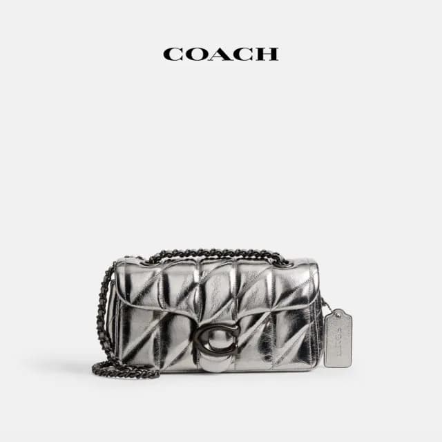 【COACH】蔻馳官方直營 TABBY 絎縫20號單肩手袋-V5/無煙煤色(CW596)