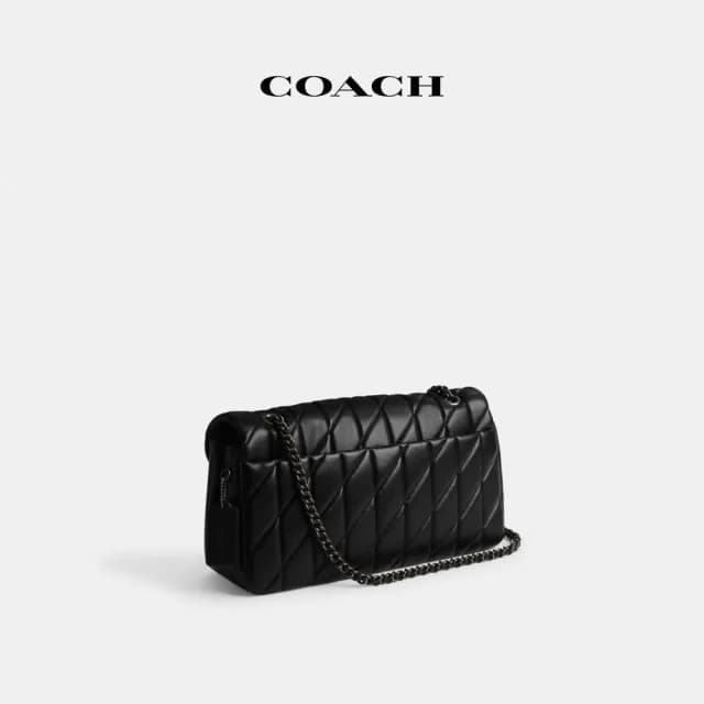 【COACH】蔻馳官方直營 TABBY 絎縫33號單肩手袋-V5/黑色(CP151)