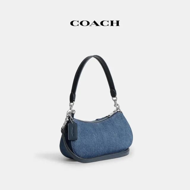 【COACH】蔻馳官方直營 ASHTON手袋-銀色硬體/靛藍色(CAK44)