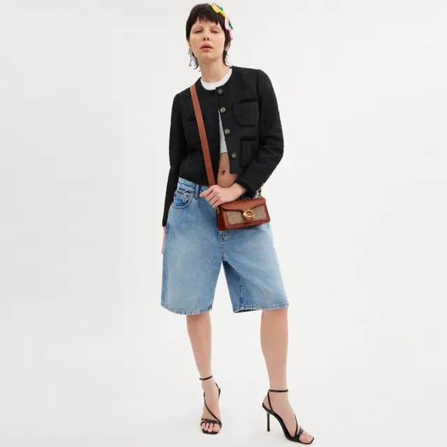 【COACH】蔻馳官方直營 TABBY 經典Logo20號單肩手袋 單肩包 肩背包-B4/棕黃色 焦糖色(CY200)