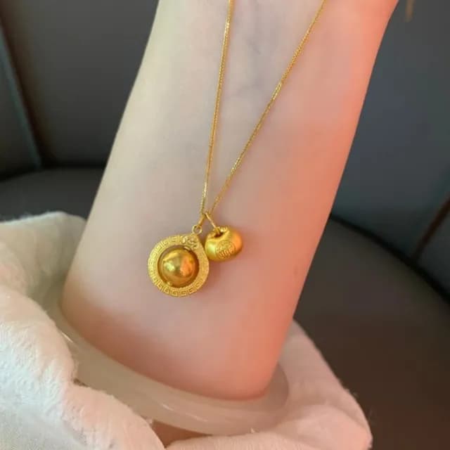 【Penny珮妮】古法吸金星小胖福項鍊(母親節 情人節 生日禮物 交換禮物 送女友 尾牙 新年 結婚)