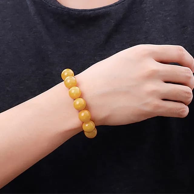 【LEEHER】雙11 金絲玉/黃玉手鍊/招財納福/招桃花/手鍊串珠/保平安/送媽媽/玉石/手串/手鍊/手環