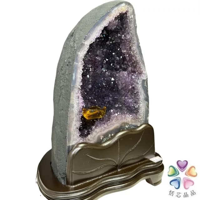 【恬芯晶品】6.1kg精選巴西火型紫水晶洞新居財位擺設OK57(紫鈦晶晶洞開運招財招貴人開業財位新春禮物)