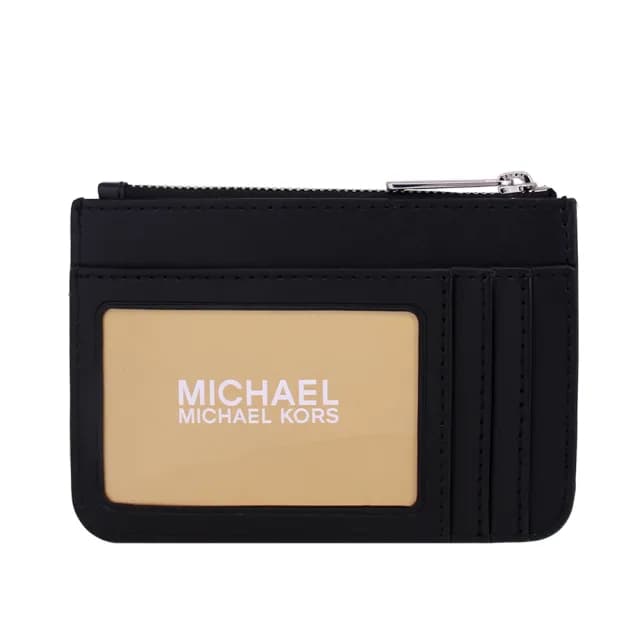 【Michael Kors】JET SET TRAVEL系列 小香風 全皮革 證件夾 / 票卡夾 / 零錢包(經典黑)