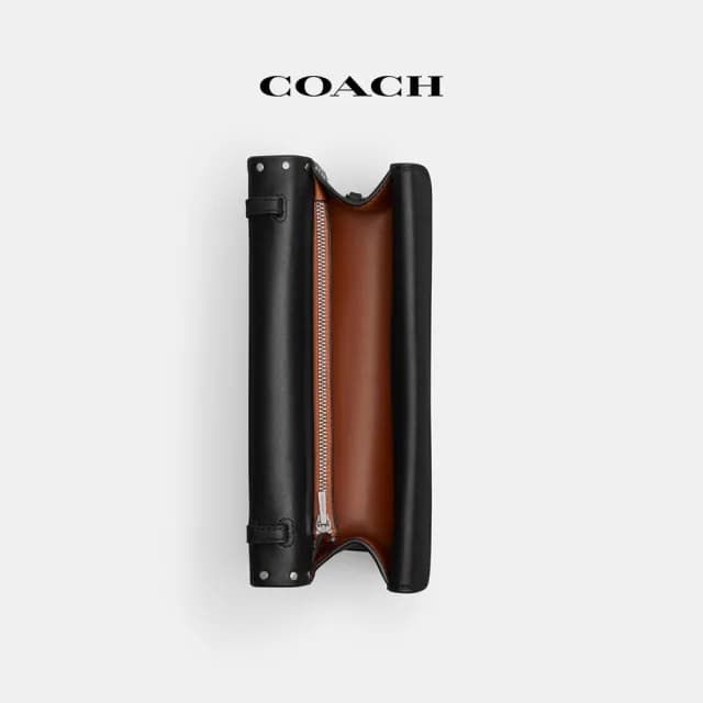 【COACH】蔻馳官方直營 IDOL 鉚釘23號手袋 單肩背 斜背包 側背包-LH/黑色(CU038)