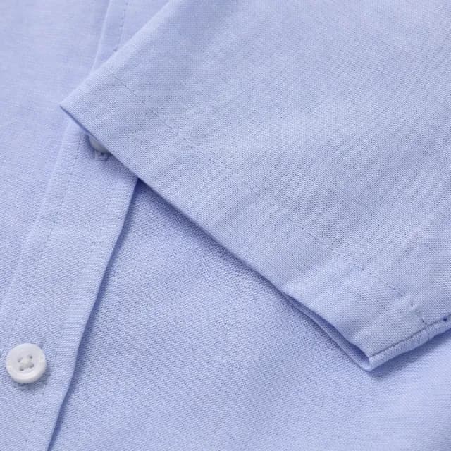 【GAP】男童裝 純棉小熊刺繡翻領短袖襯衫 布萊納系列-藍色(767170)