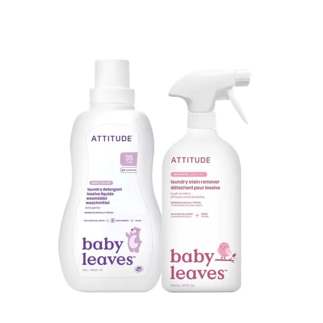 【ATTITUDE 艾特優】嬰幼兒洗衣精（梨花蜜）+嬰幼兒衣物去污劑