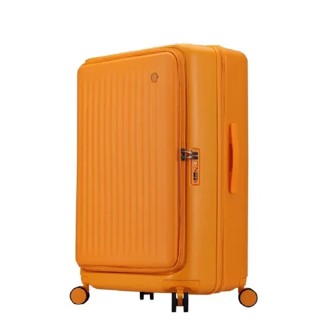 【Bogazy】璀璨星辰 29吋前開式商務箱/充電孔/防爆拉鍊/可加大/海關鎖行李箱(亮橘色)